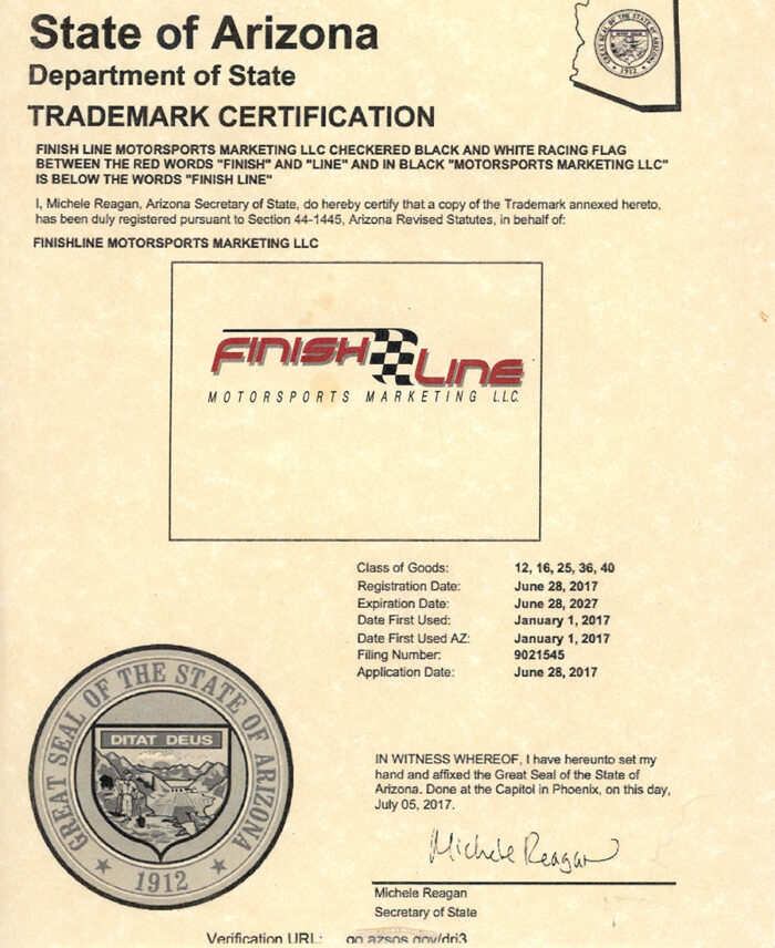 Finish Line Motorsports Marketing Trademark